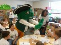 GMU's Gunston mascot w/ kids
